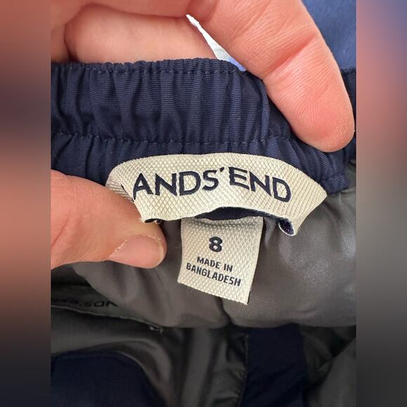 Lands' End Kids Waterproof Insulated Iron Knee Snow Pants Blue Size 8 Grow Along - Picture 7 of 10